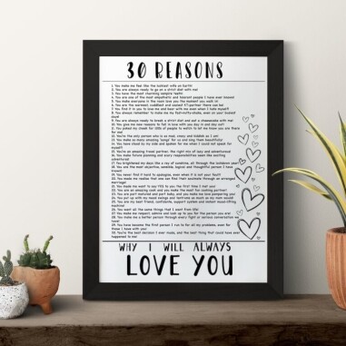 Reasons I Love You Frame