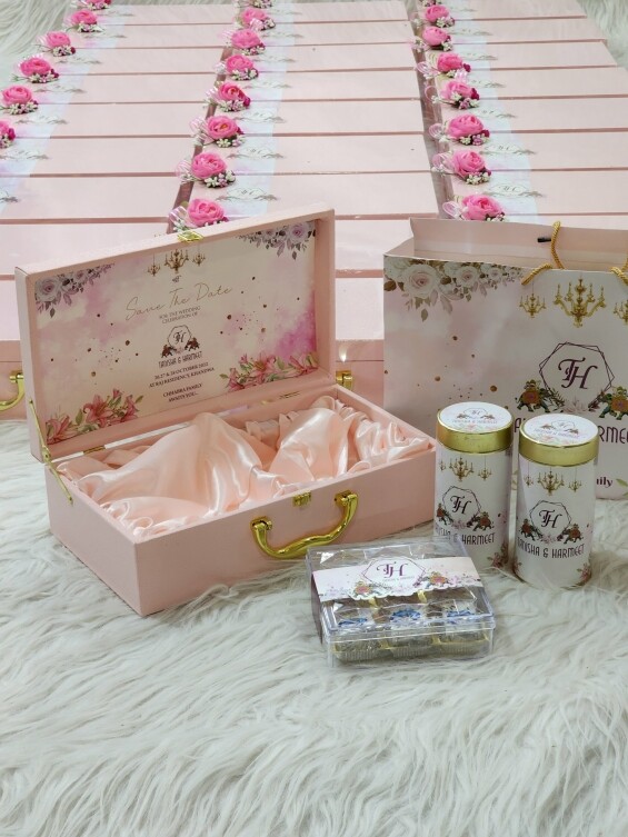 Metallic Romance Wedding Invitation Box